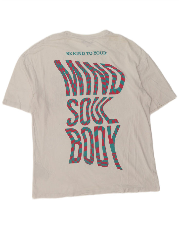Camiseta gráfica masculina Jack & Jones Top médio algodão branco
