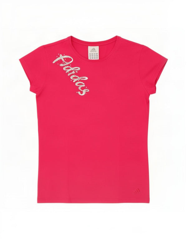 Camiseta Adidas Feminina Graphic Top UK 14 Médio Algodão Rosa