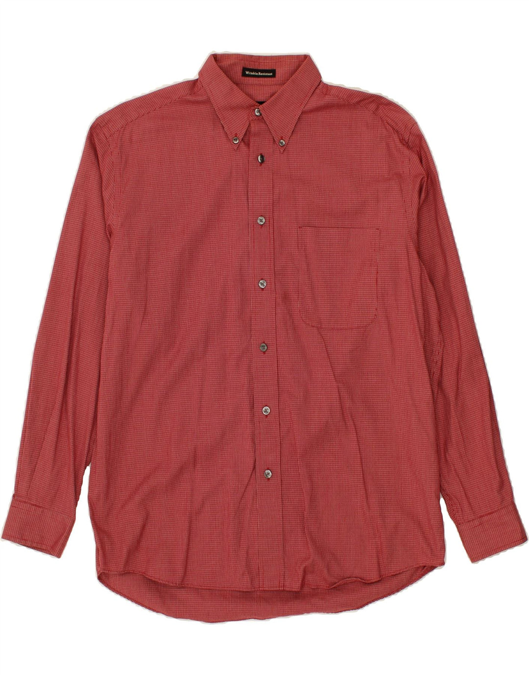 EDDIE BAUER Mens Wrinkle Resistant Shirt Medium Red Check Cotton Vintage Eddie Bauer and Second-Hand Eddie Bauer from Messina Hembry 