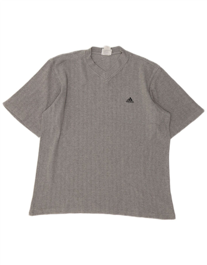 Camiseta masculina ADIDAS grande algodão cinza