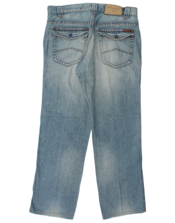 Marlboro Classics Mens Straight Jeans W38 L34 Azul Algodão