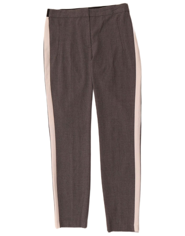 Calça Chino Slim Feminina Zara Pequena W26 L28 Cinza Colourblock Poliéster