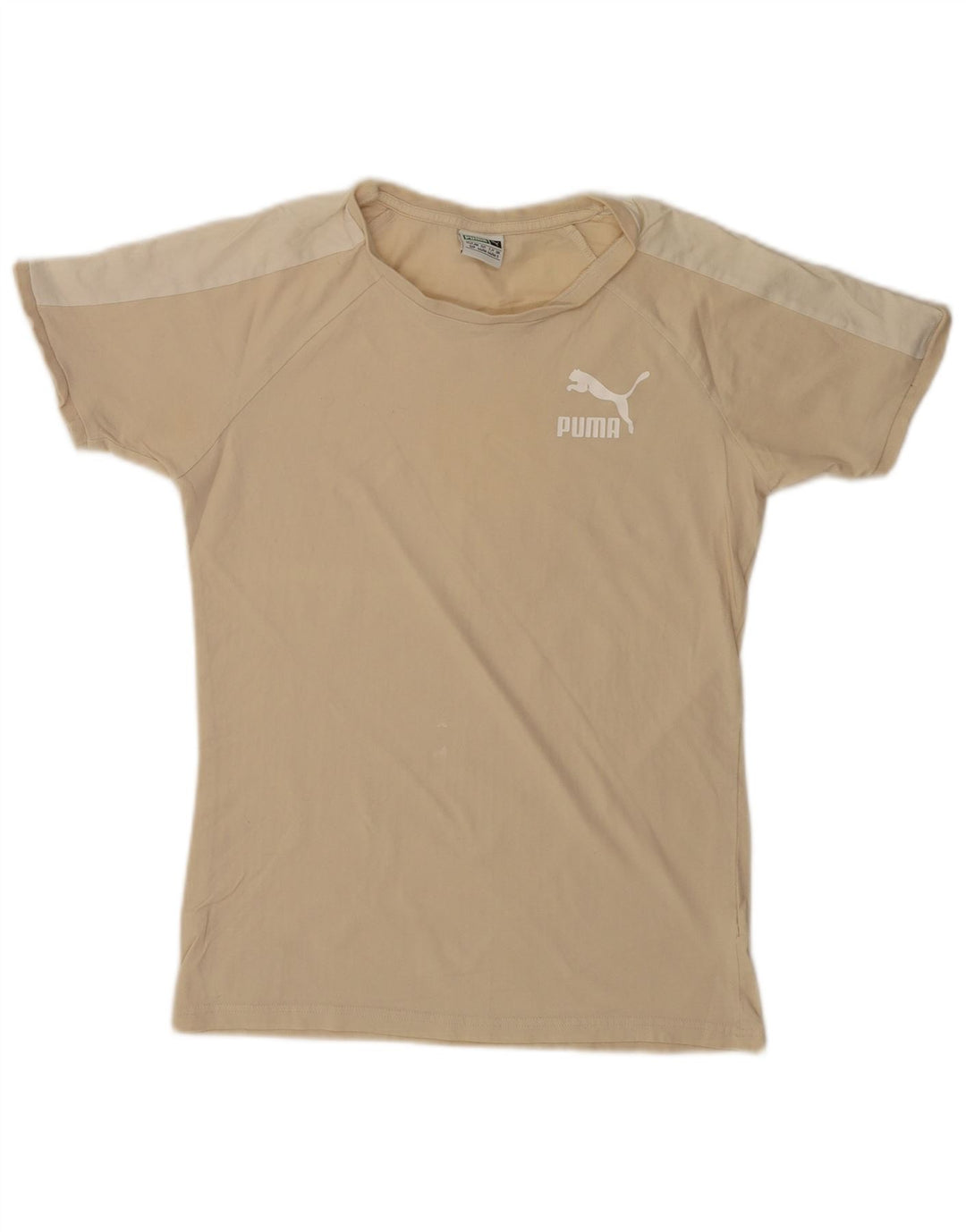 Puma Mens Camiseta Top Pequeno Bege Colourblock