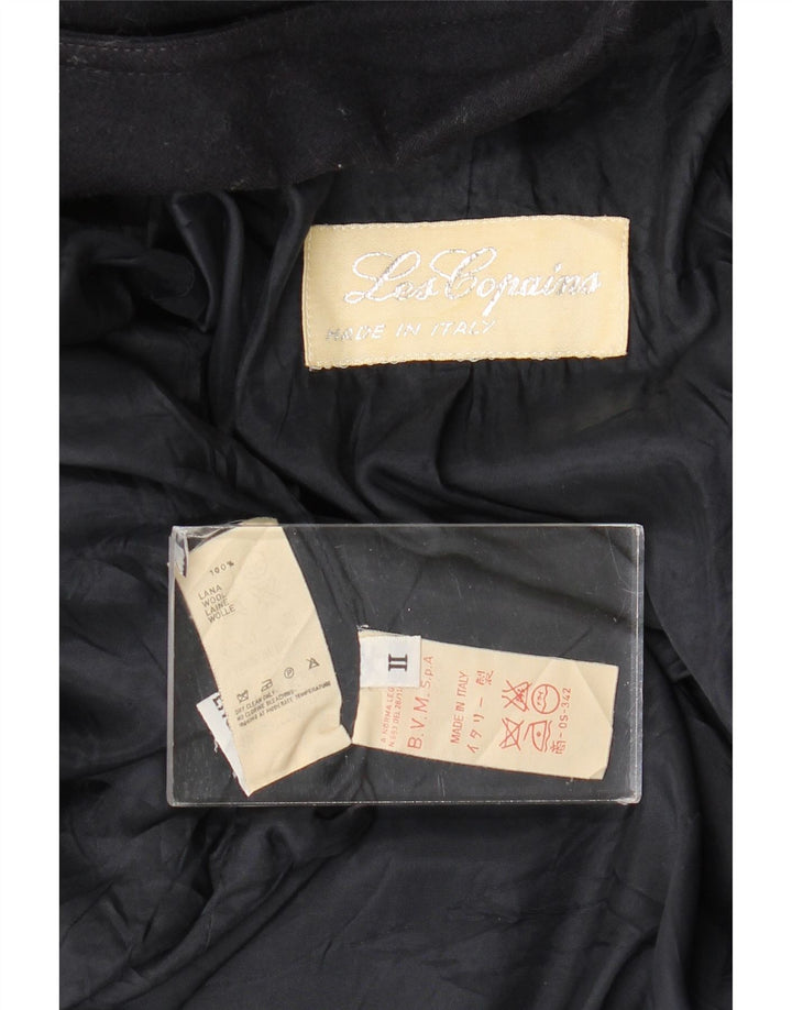 Jaqueta blazer feminina Les Copains com peito duplo Reino Unido 14 médio azul marinho