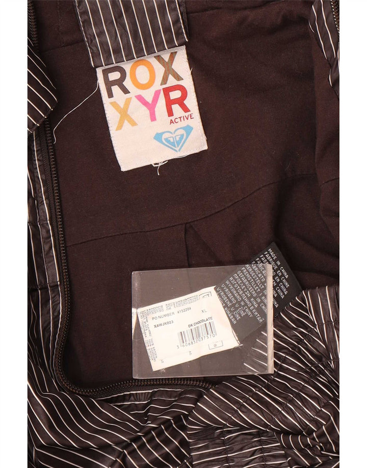 Roxy Jaqueta feminina com capuz e moletom UK 18 XL cinza risca de giz poliéster