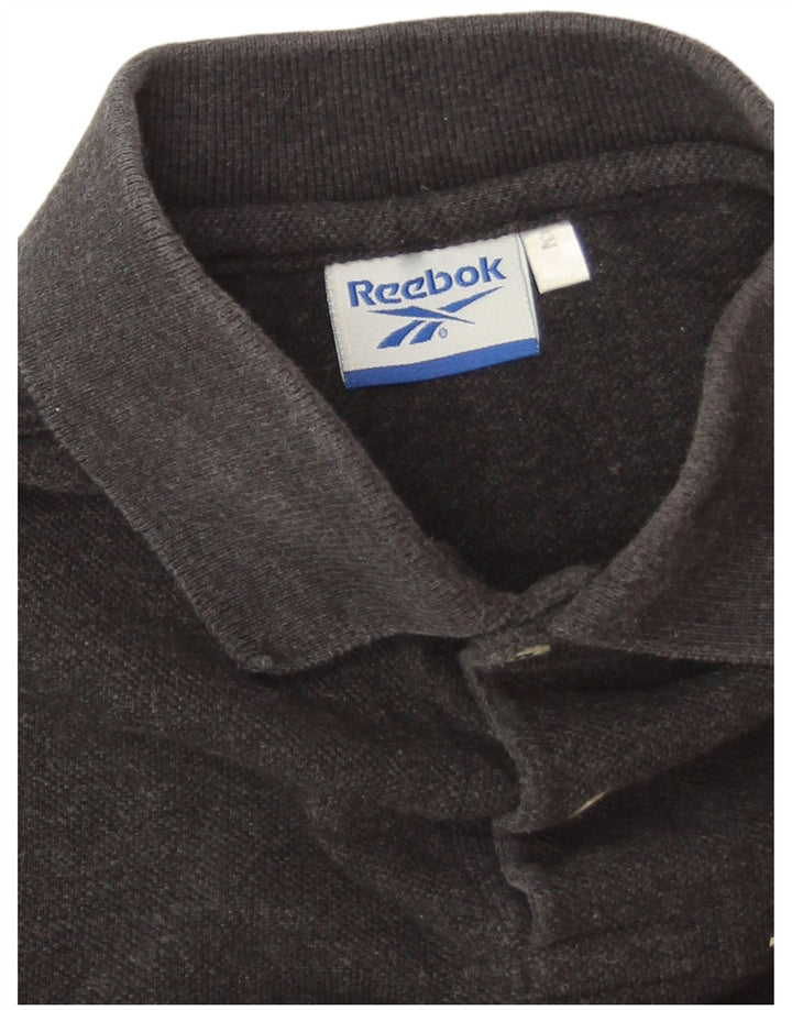 Camisa polo masculina Reebok grande algodão cinza