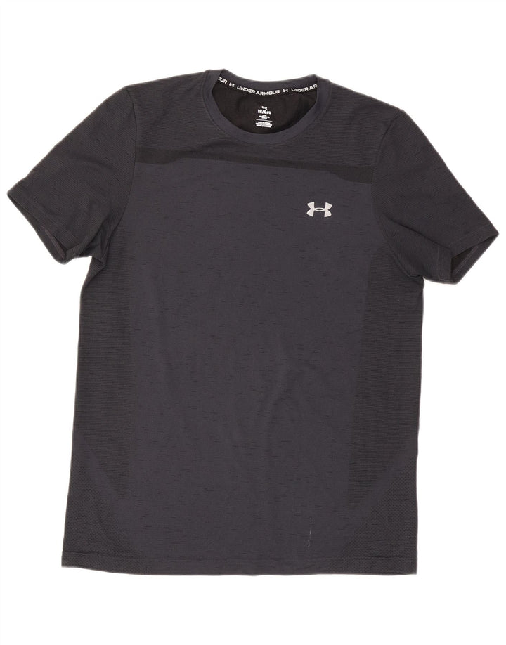 Under Armour Camiseta masculina justa grande cinza manchada