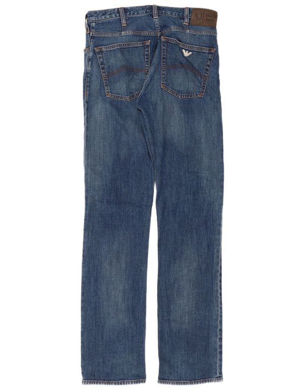 Calça jeans reta masculina Armani W30 L32 algodão azul