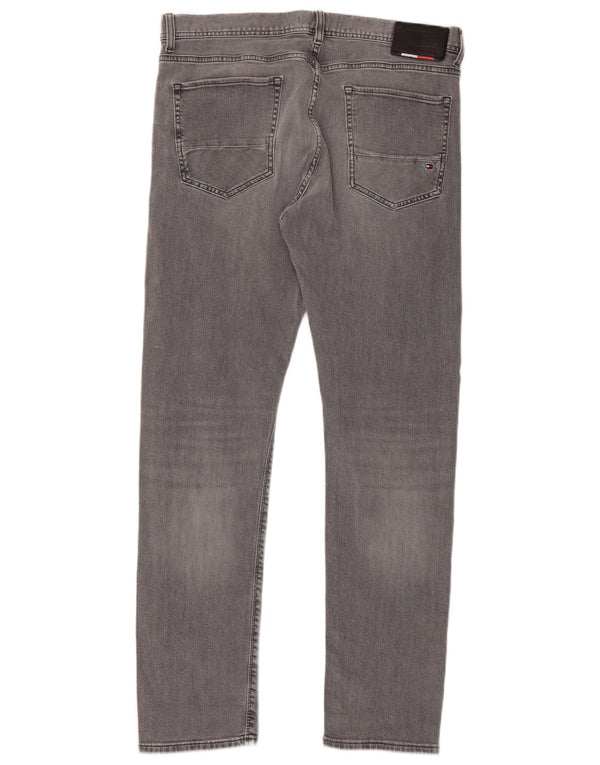 Tommy Hilfiger Masculino Slim Jeans W36 L32 Cinza Algodão
