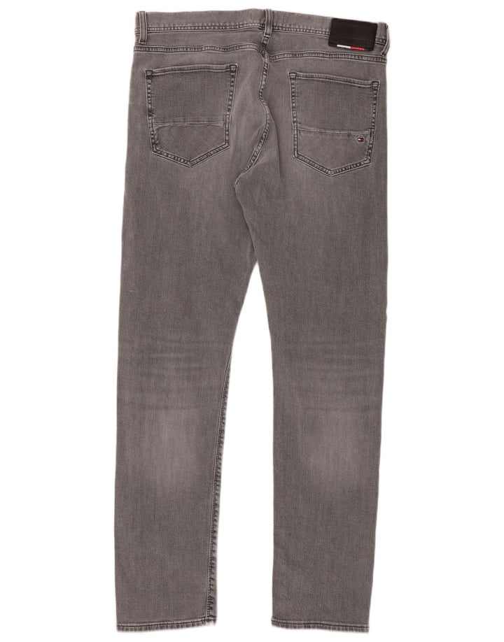 Tommy Hilfiger Masculino Slim Jeans W36 L32 Cinza Algodão