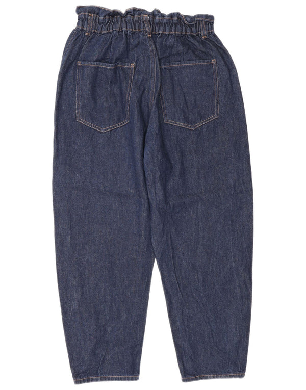 Calça jeans feminina Zara cintura alta cortada EU 42 grande W32 L24 azul marinho