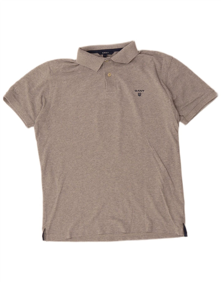 Camisa polo masculina Gant algodão cinza médio