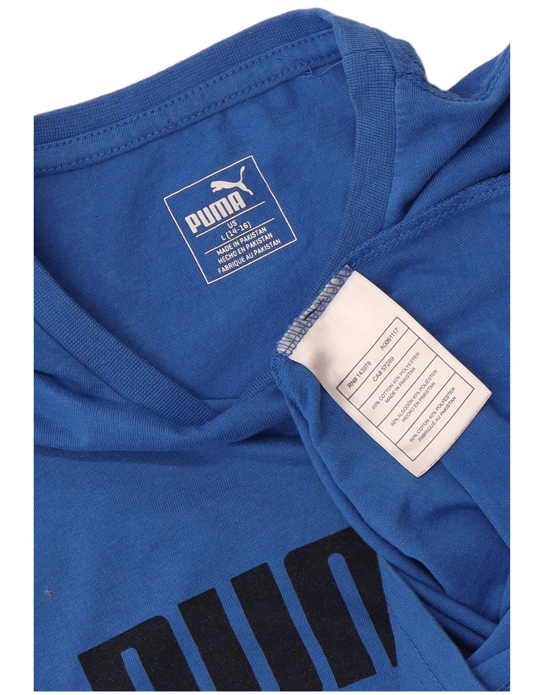 Camiseta PUMA Boys Graphic Top 14-15 Anos Grande Algodão Azul