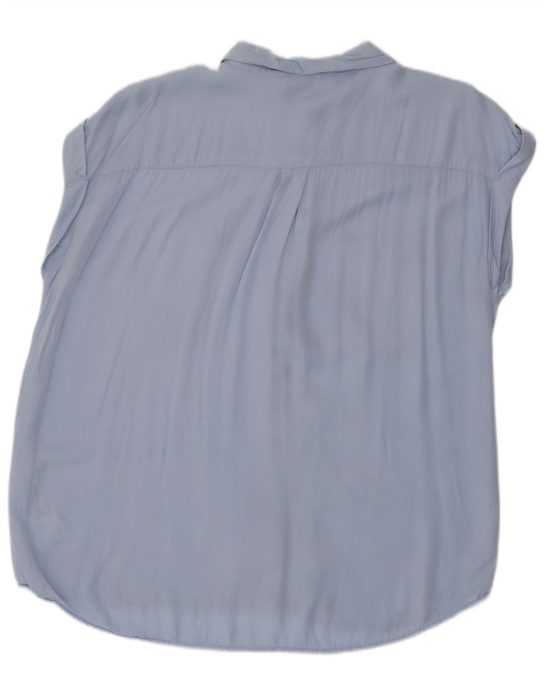 Blusa feminina sem mangas Oasis Reino Unido 14 grande viscose azul