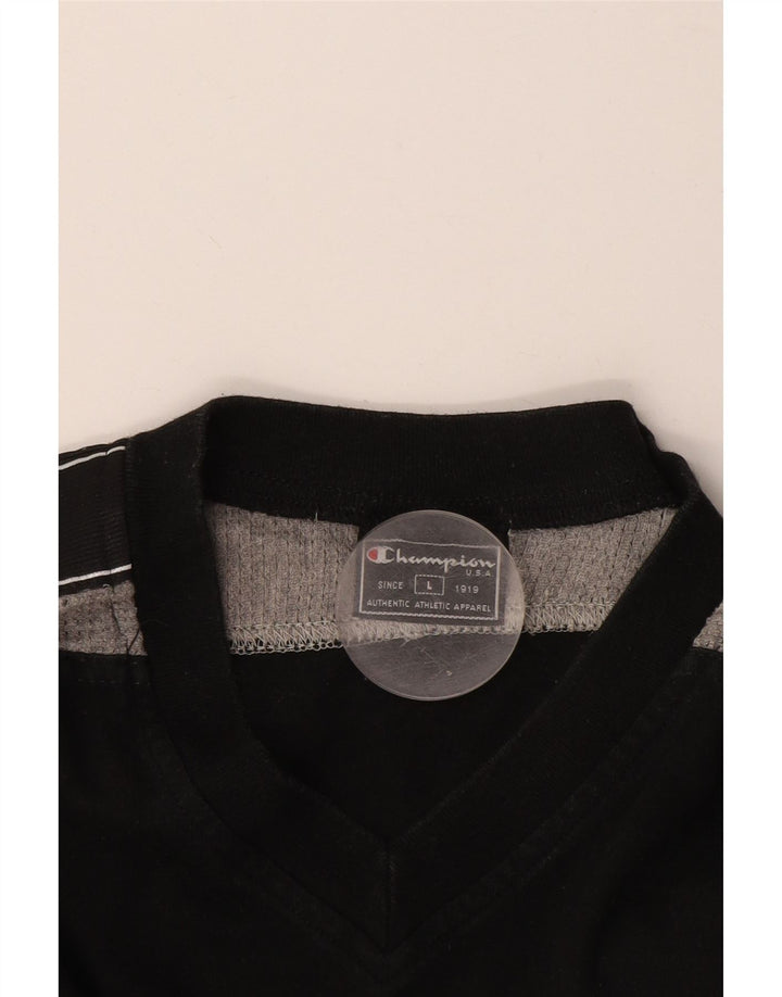 Camiseta gráfica masculina Champion grande bloco colorido preto