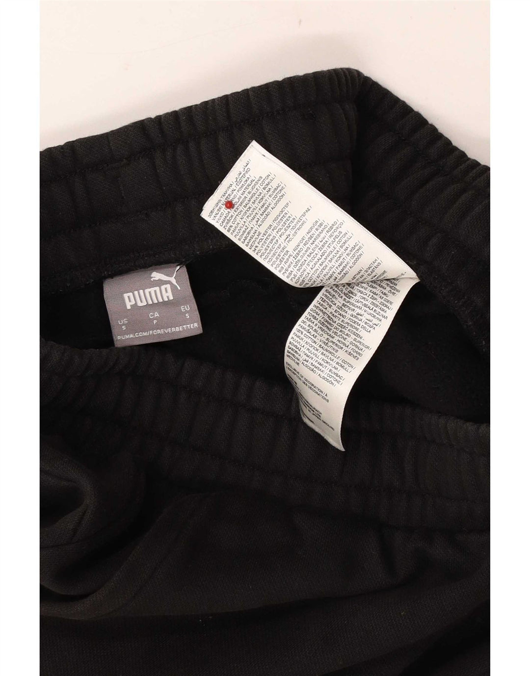 Calça de treino masculina Puma Joggers pequeno algodão preto
