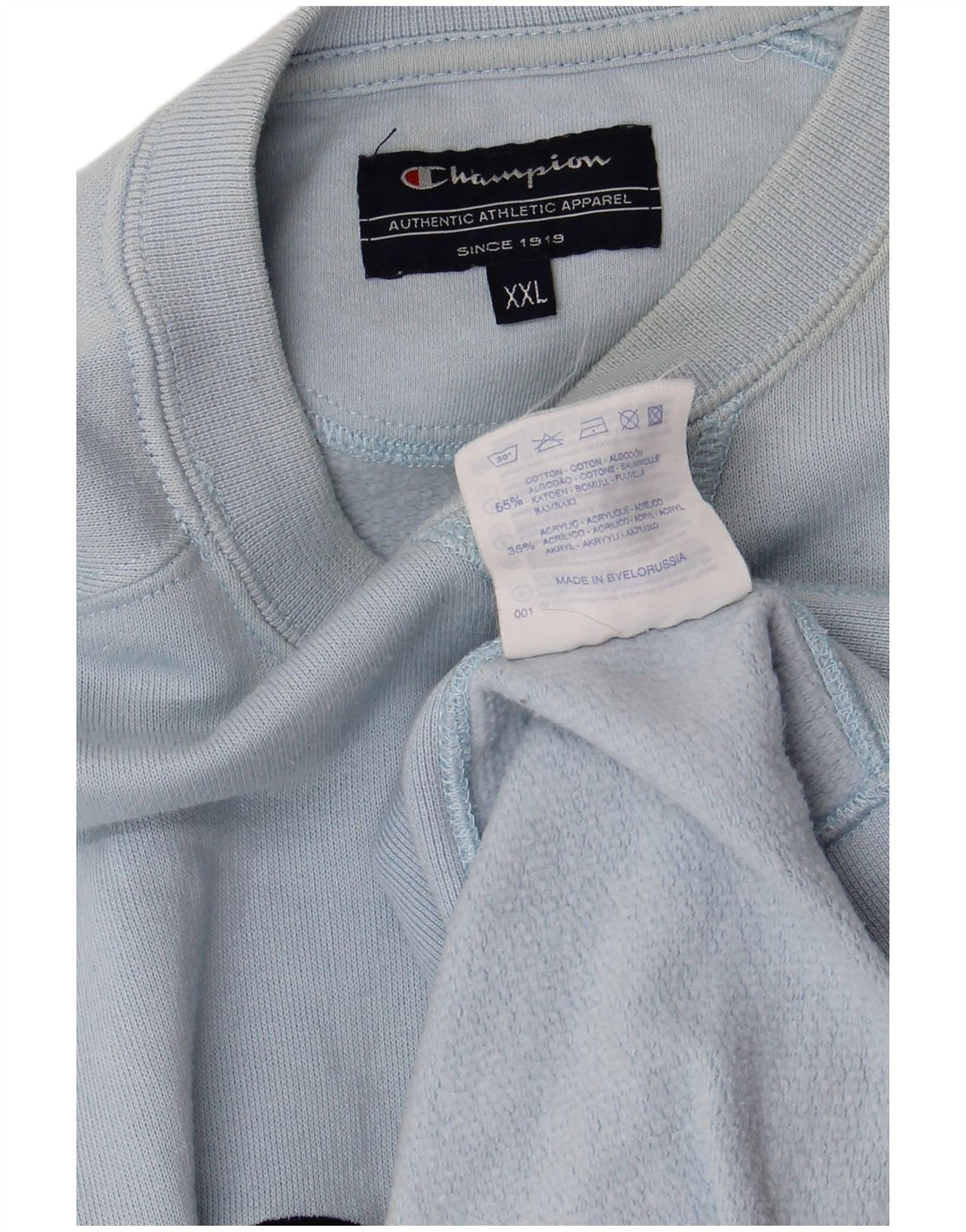 Champion moletom gráfico masculino jumper 2XL algodão azul