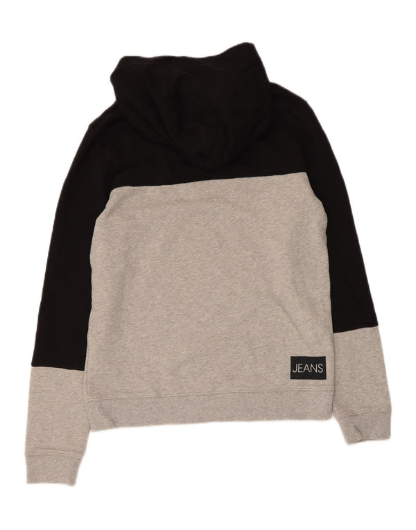 Moletom com capuz feminino Calvin Klein Jeans UK 12 médio preto colorblock