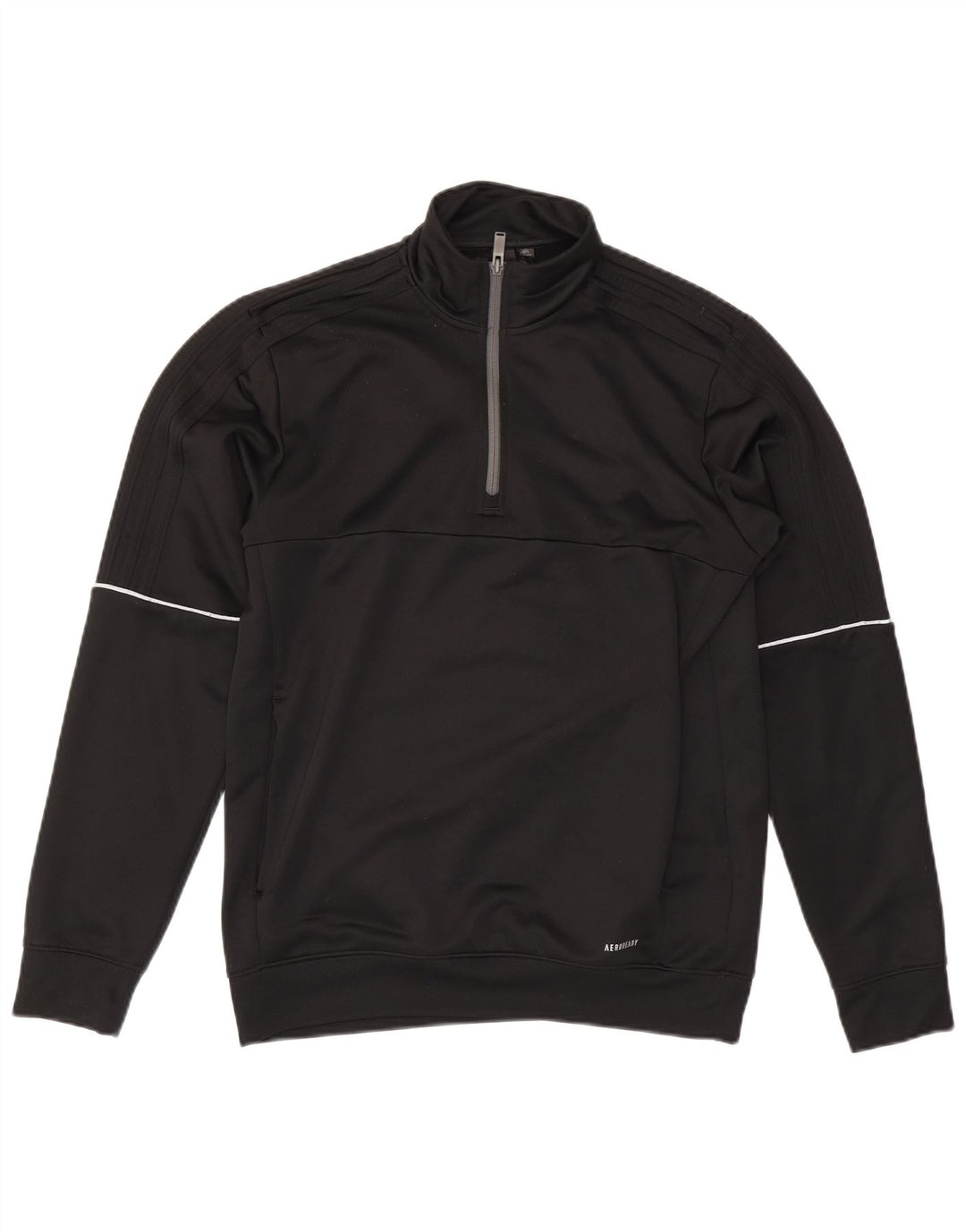 Adidas Mens Aeroready Zip Neck Moletom Jumper Médio Preto Poliéster