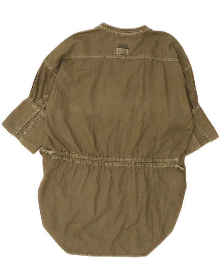 Vestido túnica feminino grande G-Star Reino Unido 10 algodão cáqui pequeno