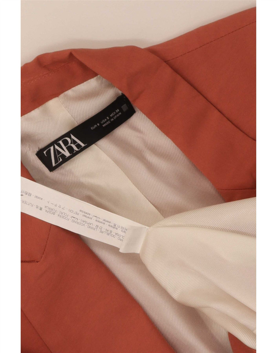 Jaqueta Zara Womens Open Blazer UK 10 Pequeno Acetato Laranja