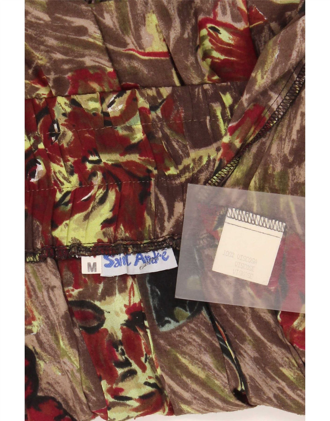 Saia plissada feminina vintage média W30 viscose marrom
