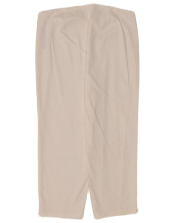 Calça capri feminina Marks & Spencer Reino Unido 14 grande W32 L22 algodão branco