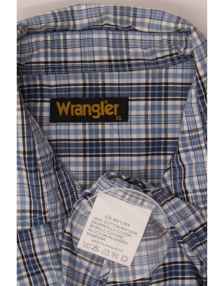 Camisa masculina Wrangler XL azul xadrez algodão