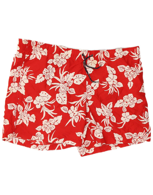 Shorts de natação masculino TOMMY HILFIGER 2XL poliéster floral vermelho
