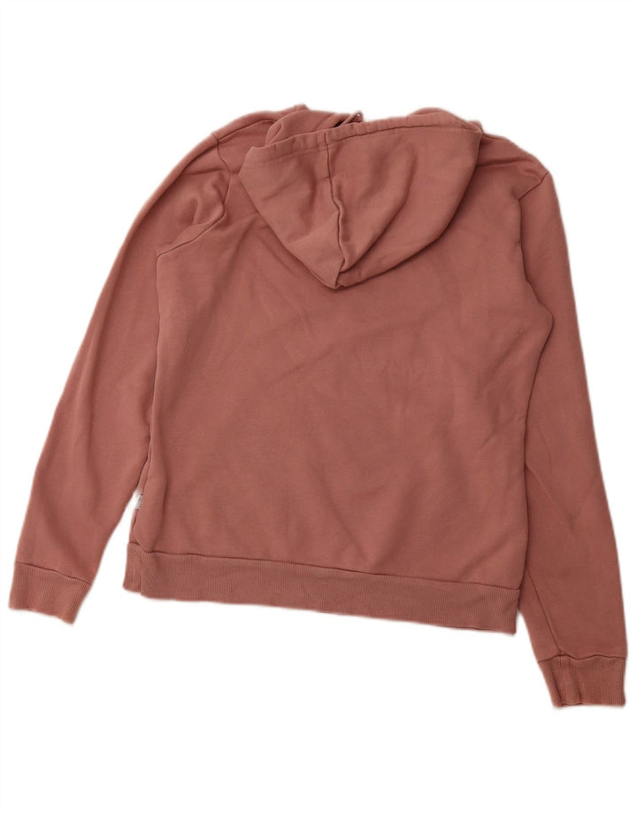 PUMA feminino gráfico moletom com capuz UK 12 médio algodão rosa