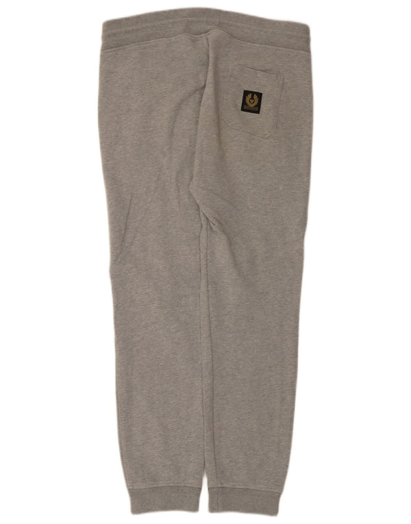 Calça de treino masculina Belstaff joggers pequeno algodão cinza