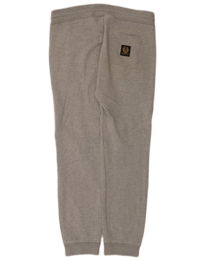 Calça de treino masculina Belstaff joggers pequeno algodão cinza