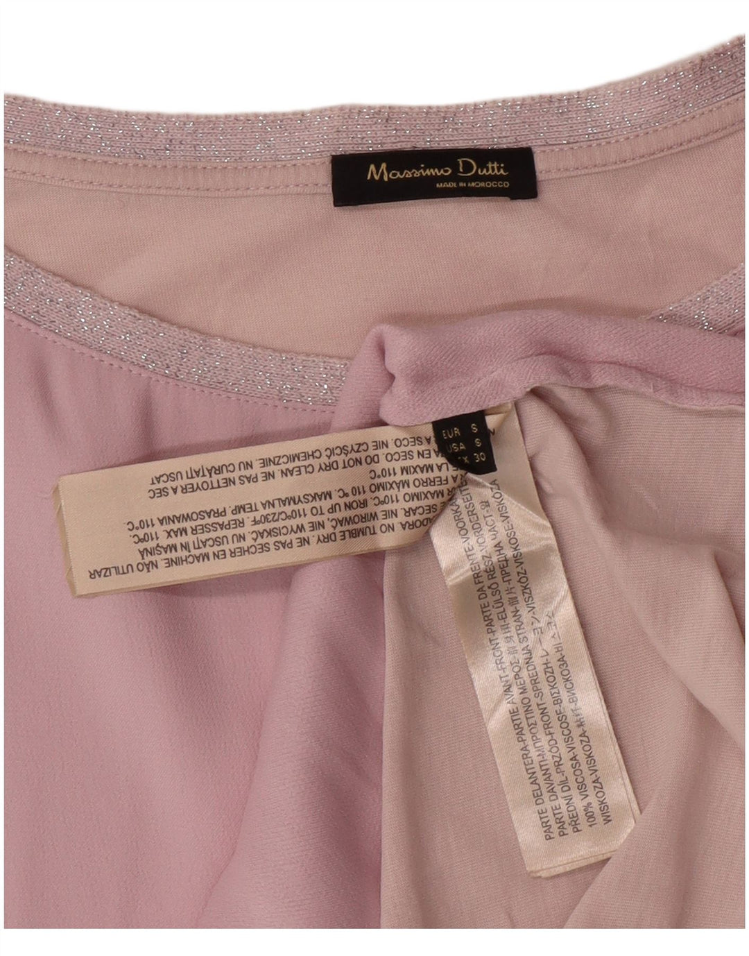 Blusa feminina oversized MASSIMO DUTTI Reino Unido 10 bloco colorido rosa pequeno
