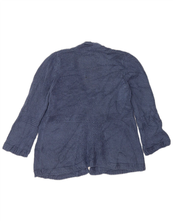 Suéter cardigã feminino Marks & Spencer manga 3/4 Reino Unido 14 azul médio