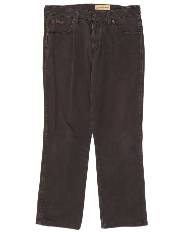 Wrangler Masculino Arizona Stretch Straight Jeans W33 L30 Algodão Cinza