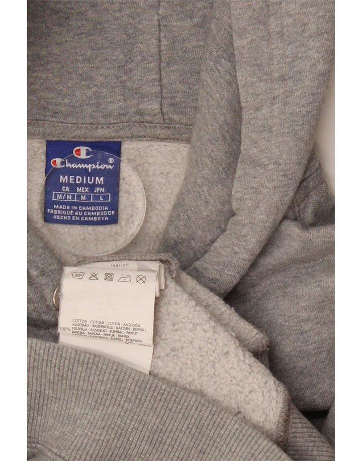 CHAMPION Womens Graphic Hoodie Jumper UK 14 Medium Grey Cotton Vintage Champion and Second-Hand Champion from Messina Hembry 