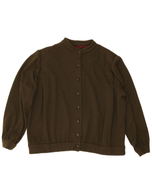 Jaqueta bomber feminina vintage UK 20 2XL cáqui manchado