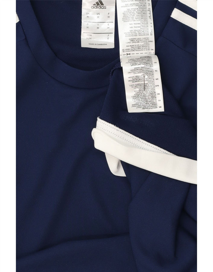 Camiseta masculina Adidas Climalite Top médio azul marinho poliéster