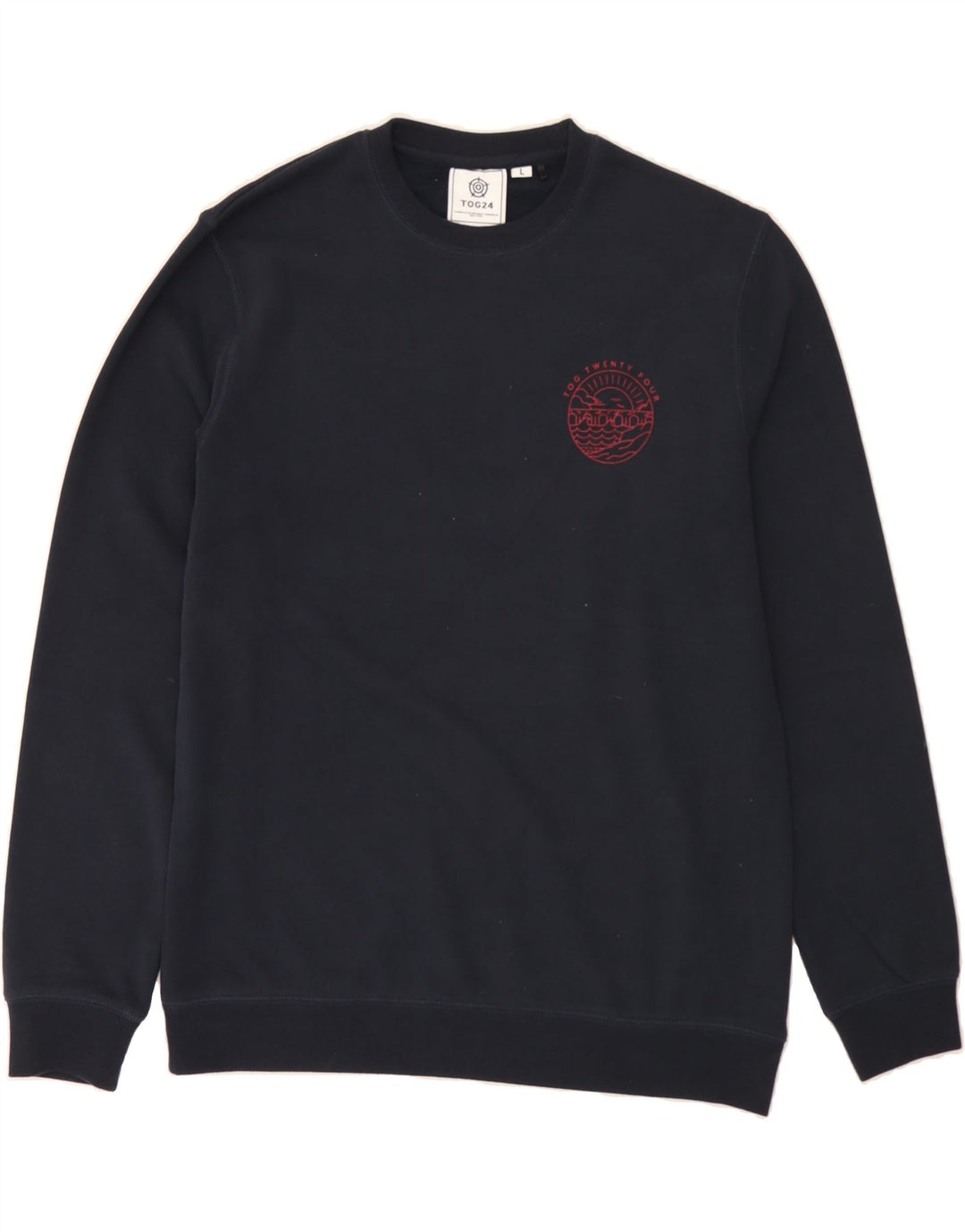 TOG 24 Mens Sweatshirt Jumper Large Navy Blue Cotton Vintage Tog 24 and Second-Hand Tog 24 from Messina Hembry 