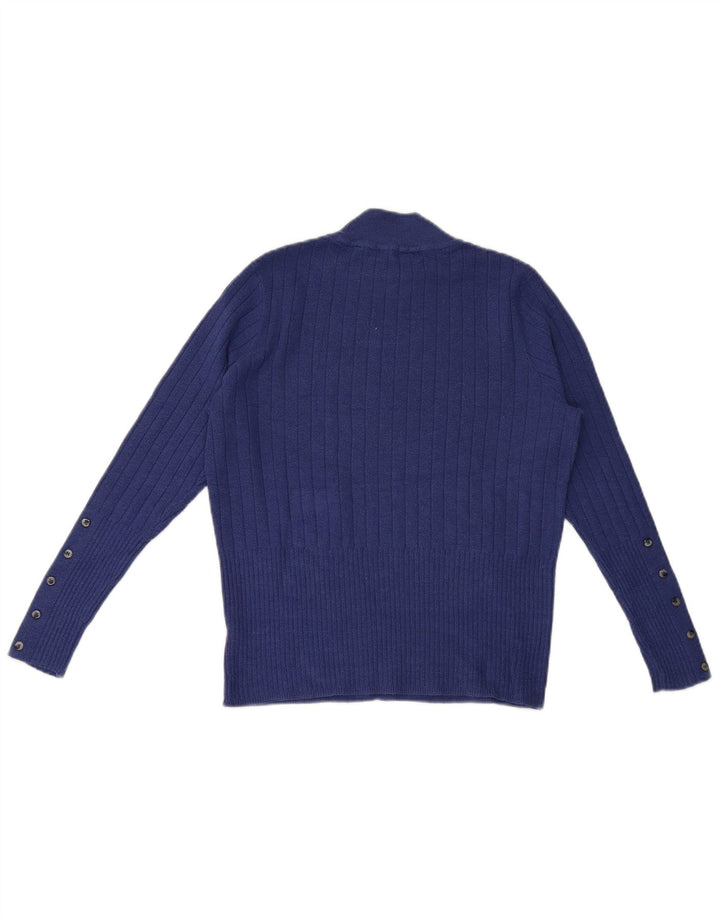 Suéter feminino Marks & Spencer com gola tartaruga Reino Unido 14 azul médio