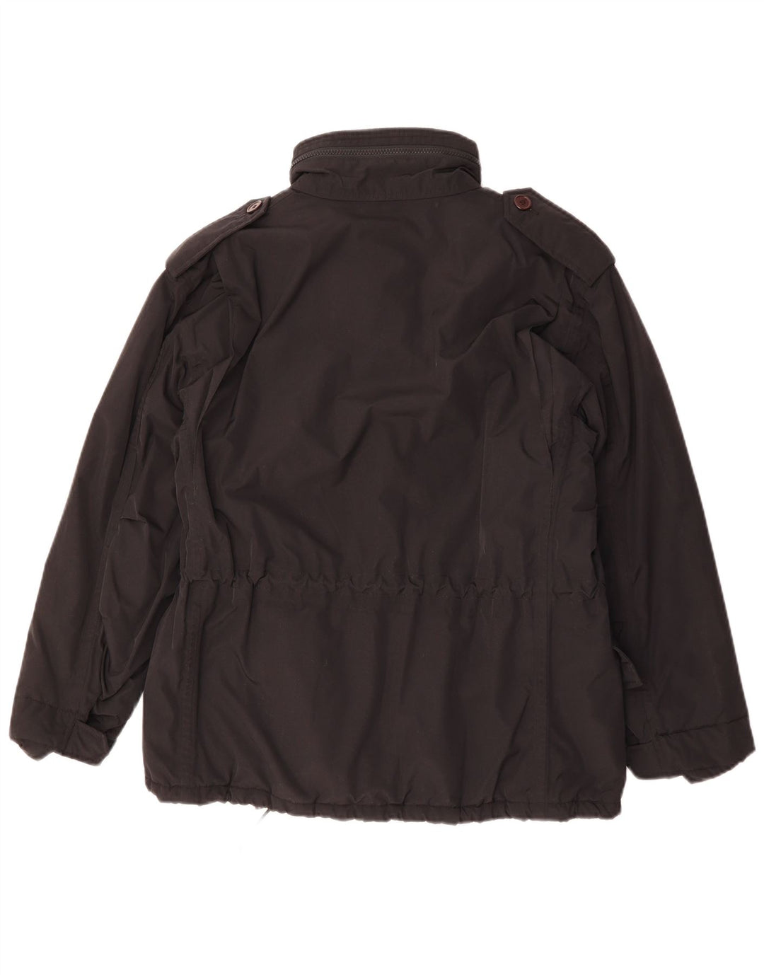 Jaqueta militar com capuz masculina Alberto Aspesi Reino Unido 36 poliéster preto pequeno