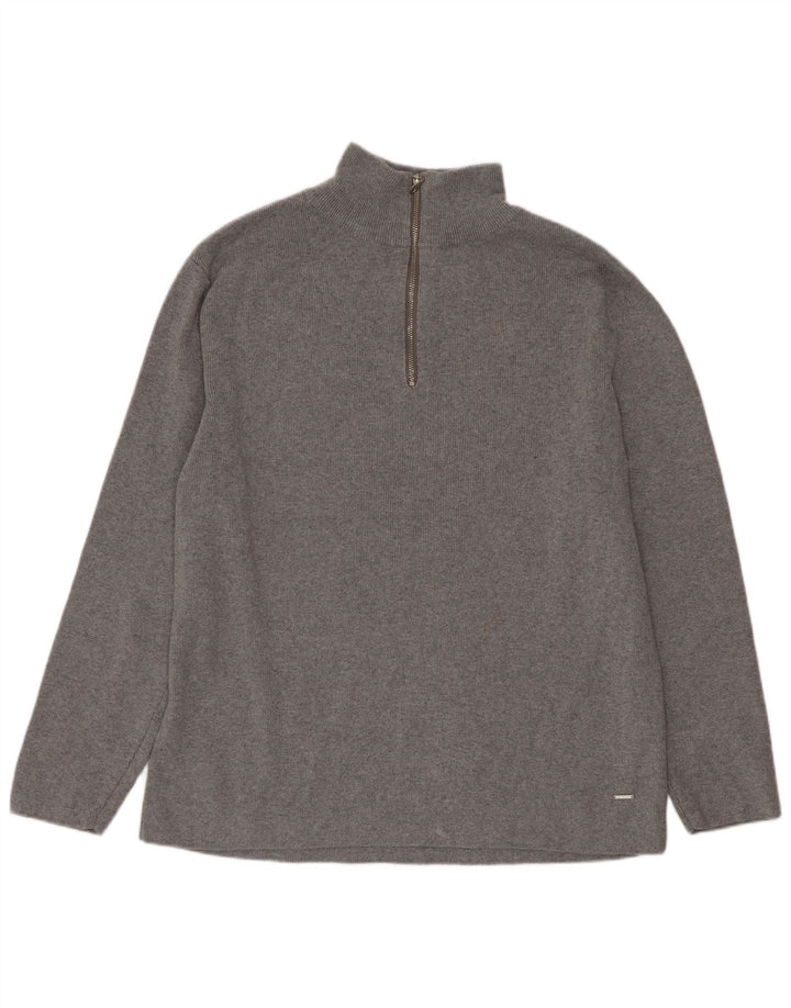 Zara Meninos 1/4 Zip Top Manga Comprida 13-14 Anos Cinza Algodão