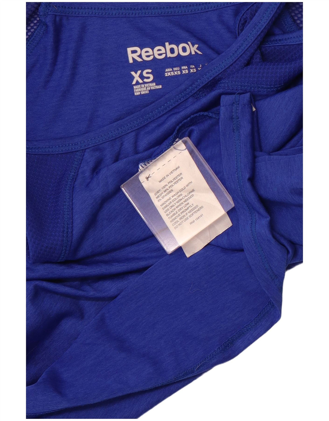 Colete feminino REEBOK UK 8 pequeno azul poliéster esportivo