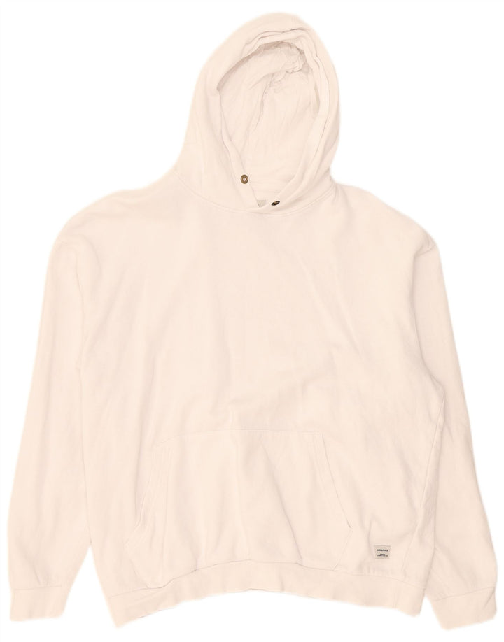 Jack & Jones moletom com capuz masculino grande algodão branco