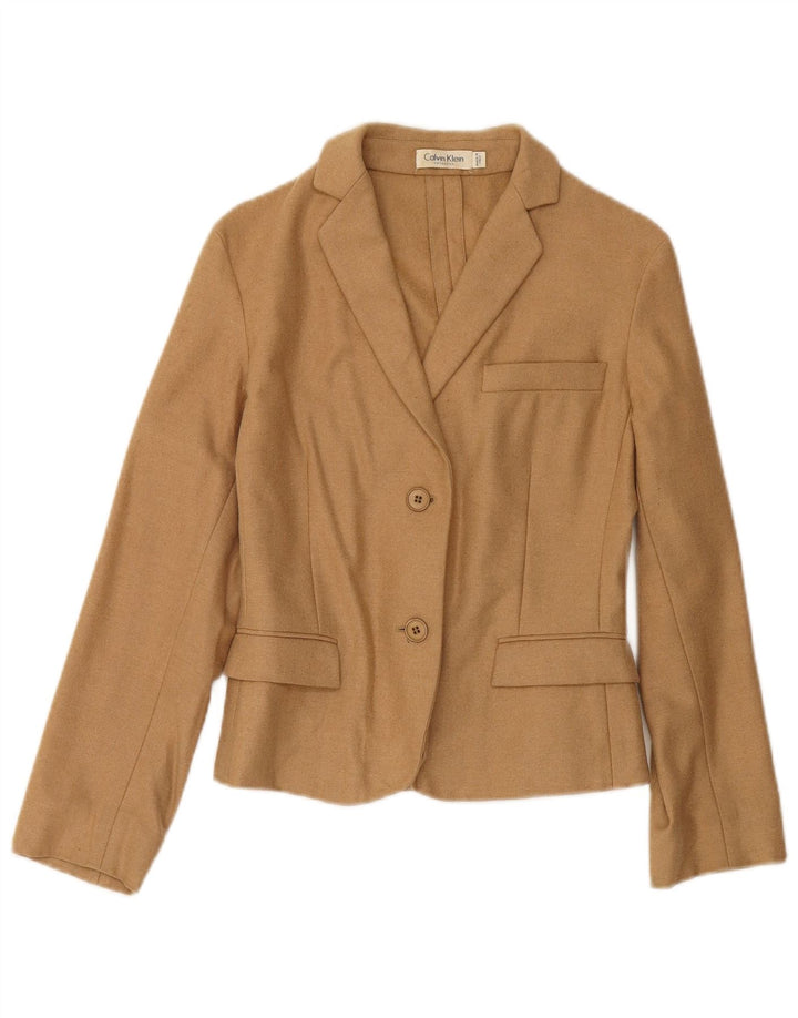 Jaqueta blazer feminina CALVIN KLEIN crop 2 botões EUA 6 marrom médio
