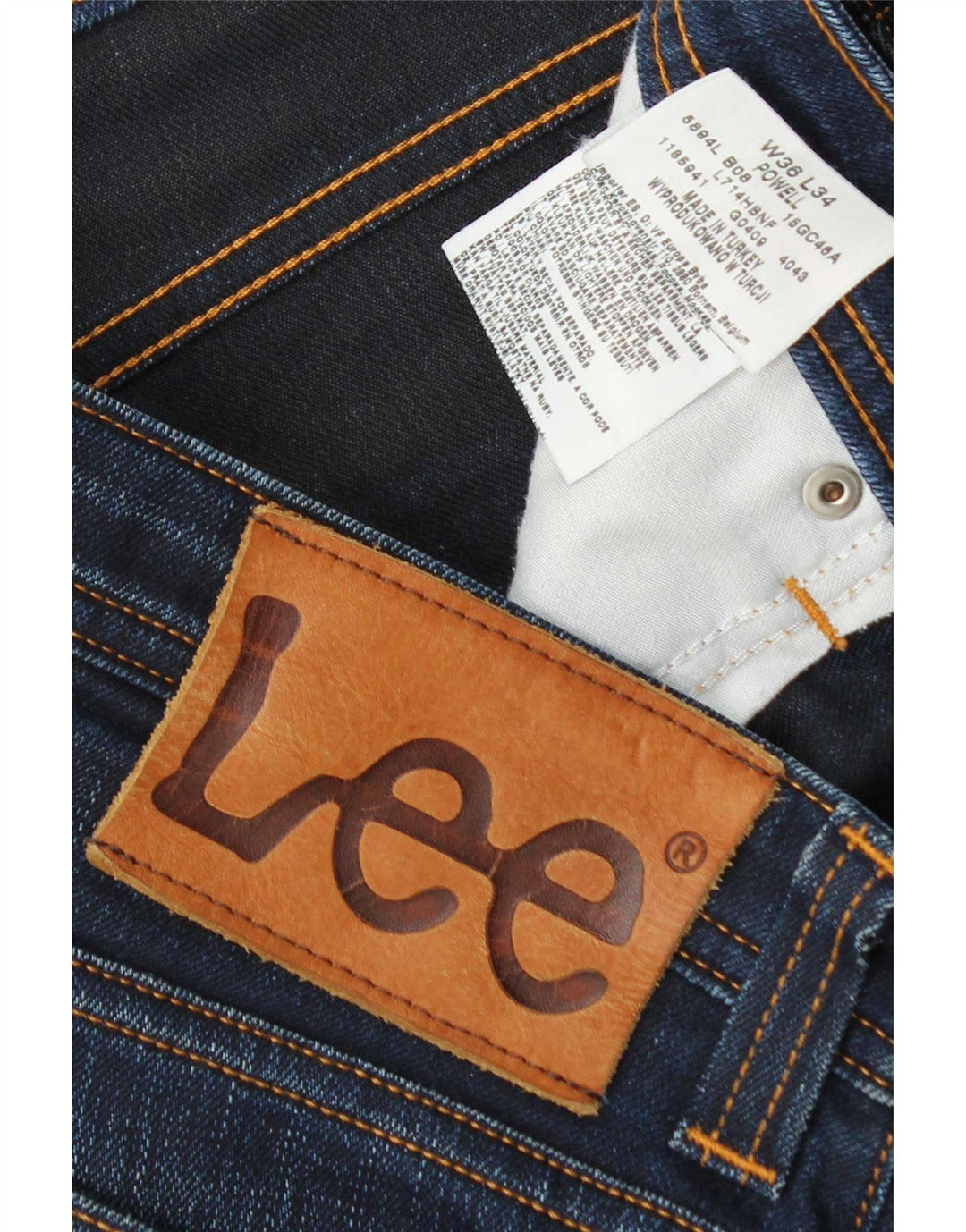 Lee Mens Powell Slim Jeans W36 L34 Azul Marinho Algodão