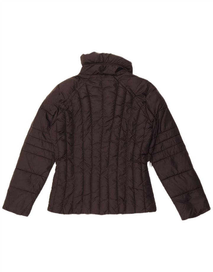 Jaqueta acolchoada feminina Zara UK 14 poliéster preto médio