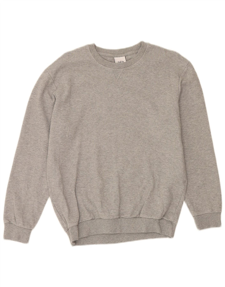 ZARA moletom masculino jumper médio cinza algodão