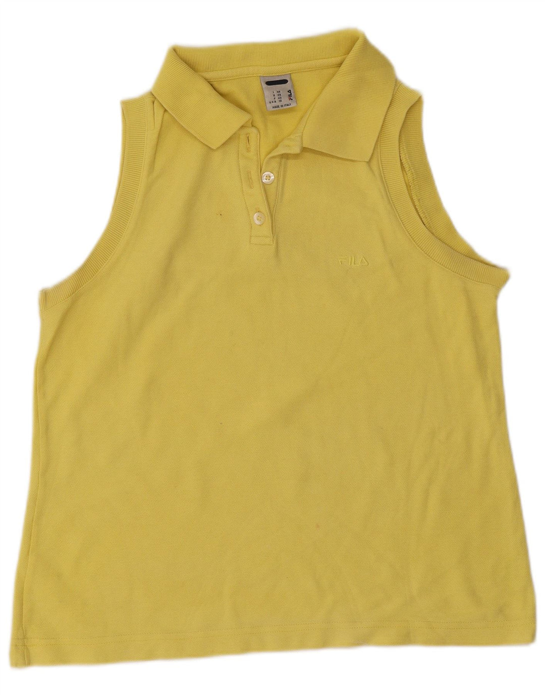 Camisa polo feminina sem mangas Fila IT 46 grande amarelo