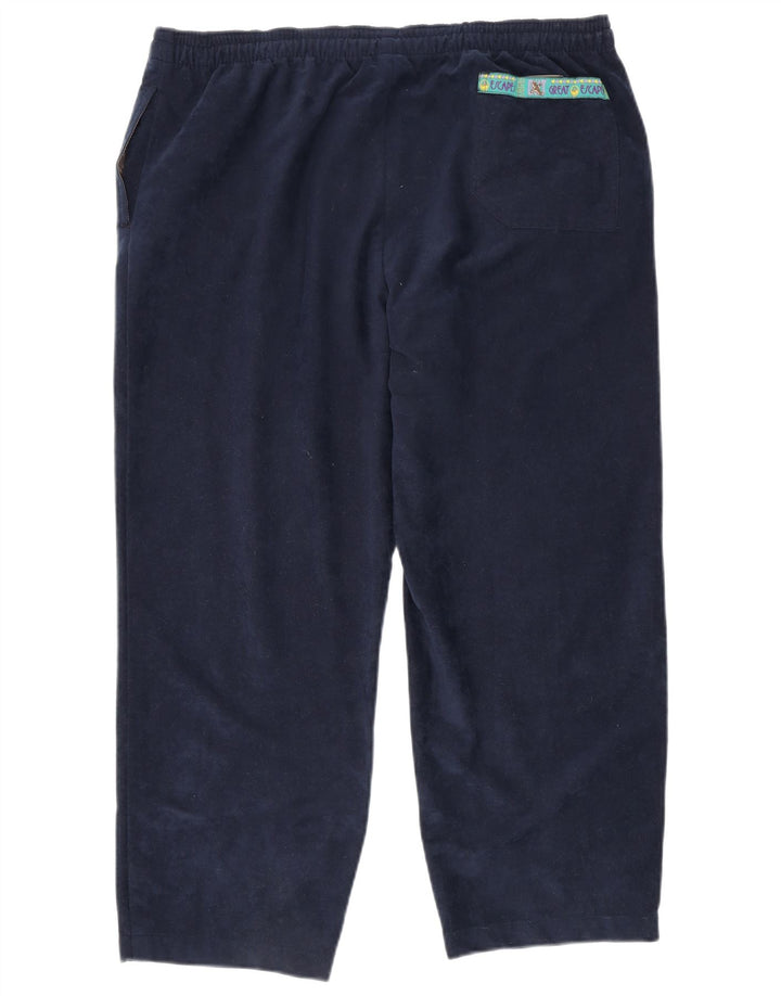 Calças de treino de veludo masculinas Great Escapes XL poliéster azul marinho